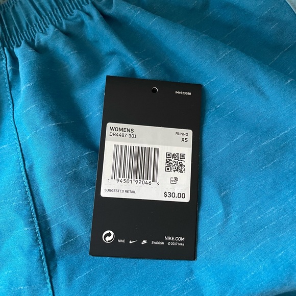 Turquoise Nike dri-fit running shorts, size x-small. Never worn! - Picture 3 of 4